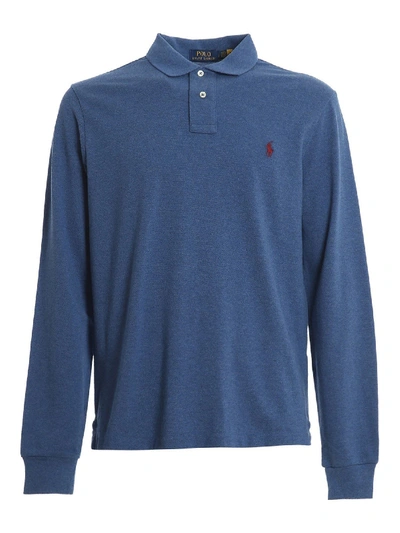 Shop Polo Ralph Lauren Long Sleeve Polo Shirt In Blue
