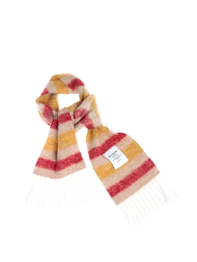 Shop Acne Studios Striped Scarf In Beige Red Yellow