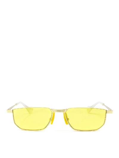 Shop Gucci Gold-colored Sunglasses With Yellow Lenses