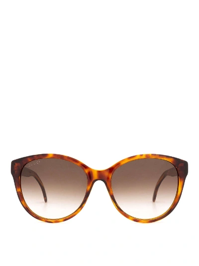 Shop Gucci Gg0631 Brown Havana Sunglasses