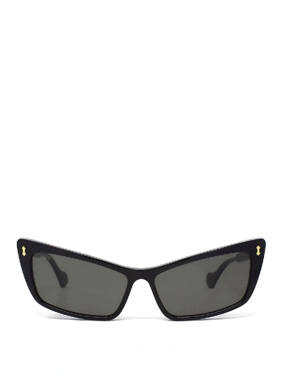Shop Gucci Tapered Lens Wayfarer Sunglasses In Black