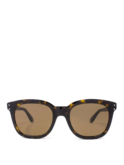 Shop Gucci Havana Brown Squared Sunglasses