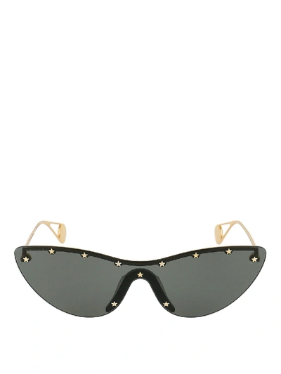 Shop Gucci Gold-colored Cat-eye Sunglasses With Stars