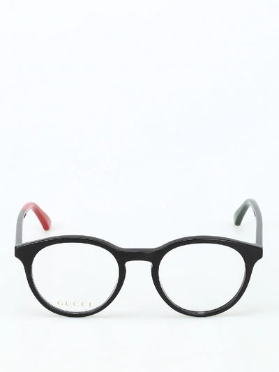 Shop Gucci Black Retro Acetate Optical Eyeglasses