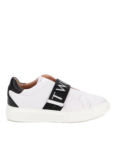 Shop Twinset Logo Band Sneakers In White