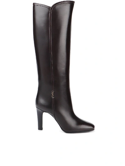 Shop Saint Laurent Jane Boots In Brown