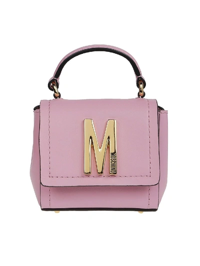 Shop Moschino Leather Mini Cross Body Bag In Pink