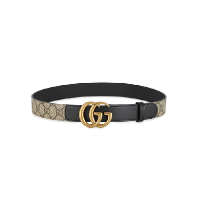 Shop Gucci Gg Supreme Monogrammed Belt In Black