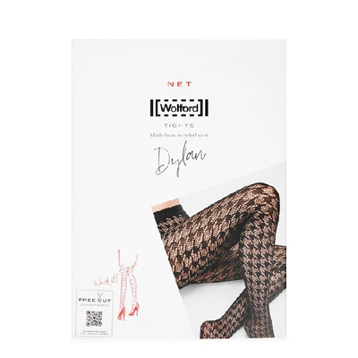 Shop Wolford Dylan Black Houndstooth Tights