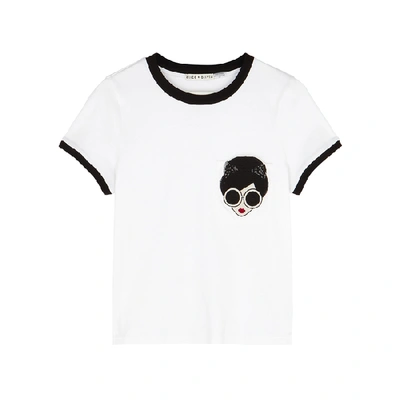 Shop Alice And Olivia Rylyn White Cotton T-shirt