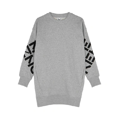 Shop Kenzo Grey Cotton-blend Sweatshirt Dress