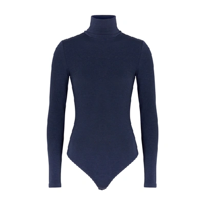 Shop Wolford Colorado Navy Stretch-knit Bodysuit