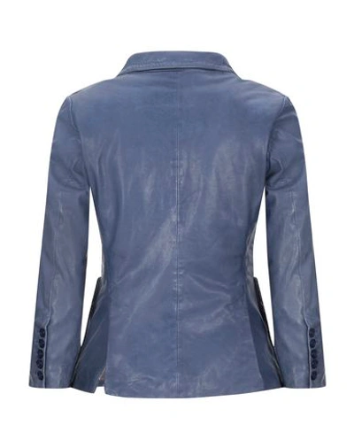Shop Bully Woman Suit Jacket Blue Size 6 Lambskin