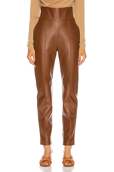 Shop Alexandre Vauthier Leather Pant In Spice
