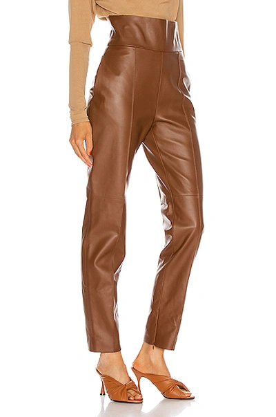 Shop Alexandre Vauthier Leather Pant In Spice