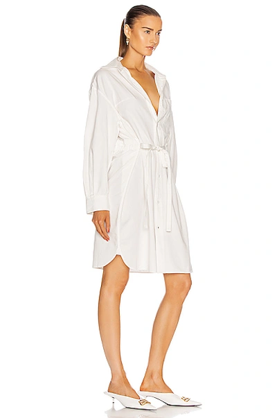 Shop R13 Oversized Button Up Shirt Dress In White