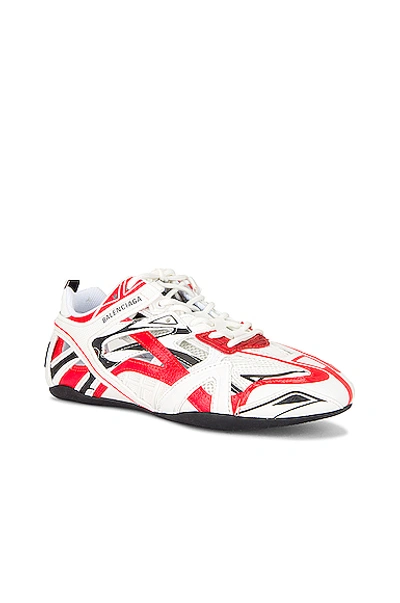 Shop Balenciaga Drive Sneakers In Red & White