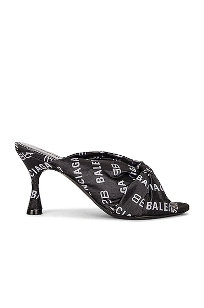 Shop Balenciaga Drapy Sandals In Black & White
