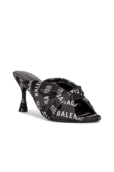 Shop Balenciaga Drapy Sandals In Black & White