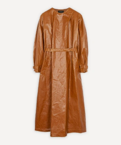 Shop Isabel Marant Corly Collarless Trench Coat In Camel