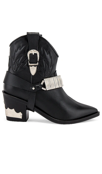 Shop Toga Western Bootie In Black Leather