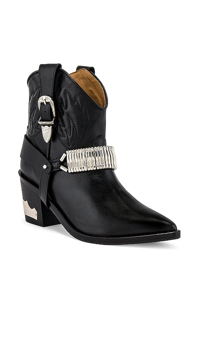 Shop Toga Western Bootie In Black Leather