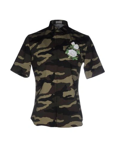 Shop Dior Patterned Shirt In Military Green