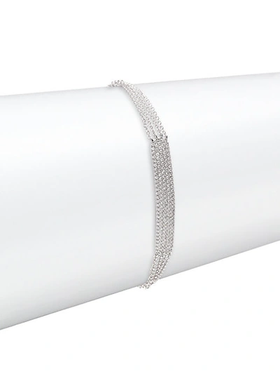 Shop Saks Fifth Avenue 14k White Gold & Diamond Multi-strand Bracelet
