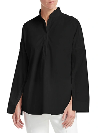 Shop Akris Punto Buttoned Sleeve Blouse In Nero