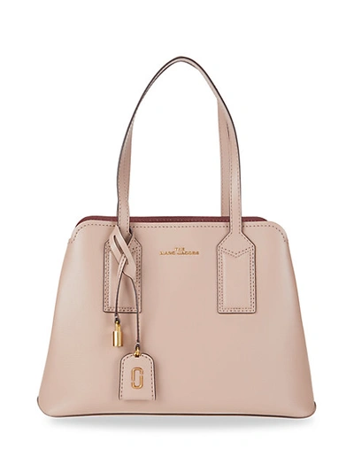 Shop Marc Jacobs The Editor Leather Satchel In Beige