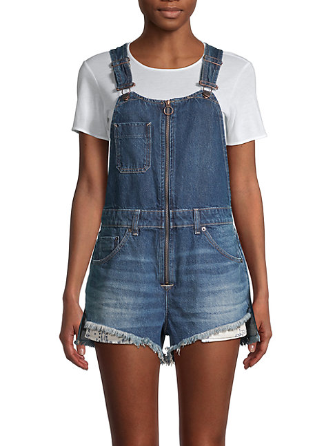 free people denim romper