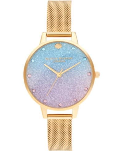 Shop Olivia Burton Women's Under The Sea Gold-tone Stainless Steel Mesh Bracelet Watch 34mm