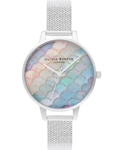 Shop Olivia Burton Women's Under The Sea Stainless Steel Mesh Bracelet Watch 34mm In Silver