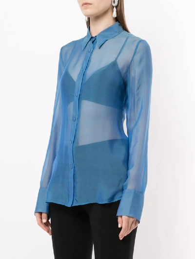 Shop Georgia Alice Sheer Slim Shirt In Blue