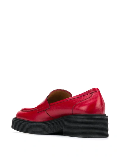 Shop Marni Platform Loafers In Red
