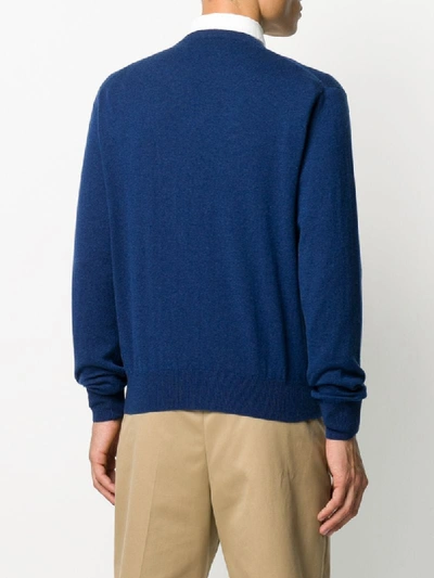 Shop Doriani Cashmere V-neck Knit In Blue