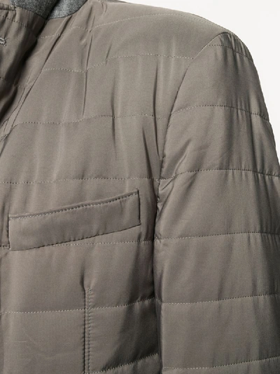 Shop Corneliani Layered Puffer Jacket In Grey