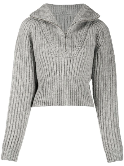 Shop Jacquemus La Maille Olive Sweater In Grey