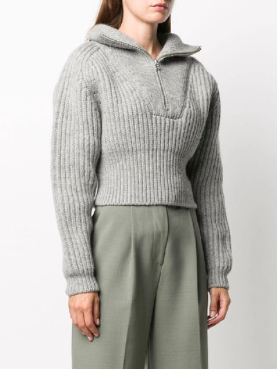 Shop Jacquemus La Maille Olive Sweater In Grey