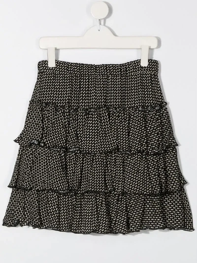 Shop Philosophy Di Lorenzo Serafini Teen Polka Dot Ruffled Skirt In Black