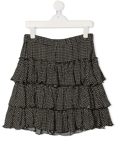 Shop Philosophy Di Lorenzo Serafini Teen Polka Dot Ruffled Skirt In Black
