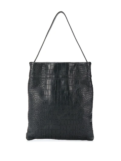 Shop Tl-180 Crocodile Effect Shoulder Bag In Black