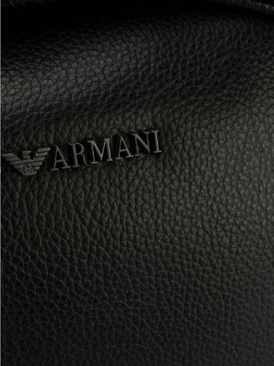 Shop Emporio Armani Leather Backpack In Black