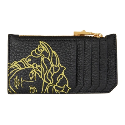 Shop Versace Black Pop Medusa Long Zip Card Holder In Dnz5h Black