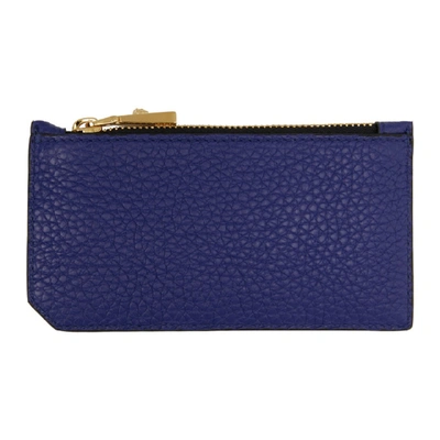 Shop Versace Blue Pop Medusa Long Zip Card Holder In K051h Blue