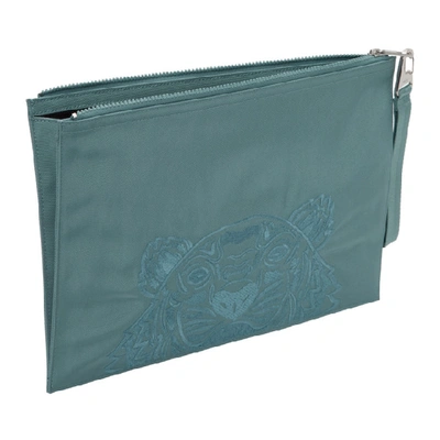 Shop Kenzo Blue Large Kampus Canvas Pouch In 62 Glacier