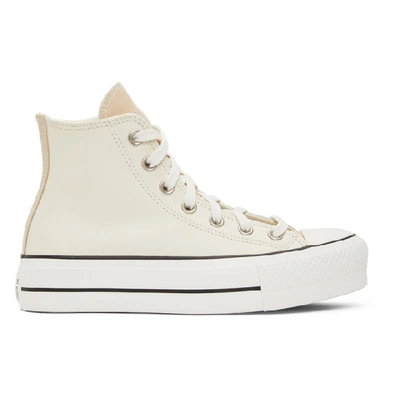 Shop Converse Grey & White Chuck Taylor All Star Lift Sneakers In Pale Putty