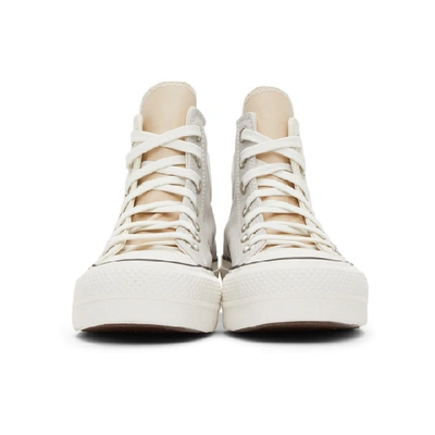 Shop Converse Grey & White Chuck Taylor All Star Lift Sneakers In Pale Putty