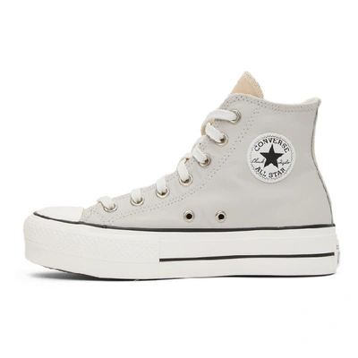 Shop Converse Grey & White Chuck Taylor All Star Lift Sneakers In Pale Putty