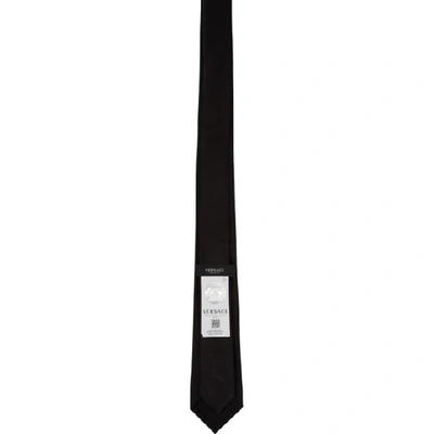 Shop Versace Black Jacquard Medusa Tie In A7008 Black